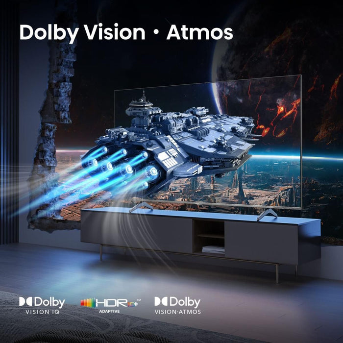 Hisense 65" E7Q Pro, 4K Ultra HD 3840x2160, QLED, Quantum Dot, 144Hz, HDR 10+ adaptive, HLG, Dolby Vision, DTS Virtual X, Smart TV, WiFi 5GHz, WiFi Direct, BT, Anyview Cast, 4xHDMI, 2xUSB, LAN, CI+, DVB-T2/C/S2, Black