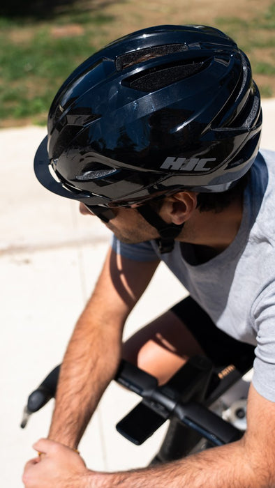 HJC CROSSER Black Cycling Helmet, BLACK, Size M
