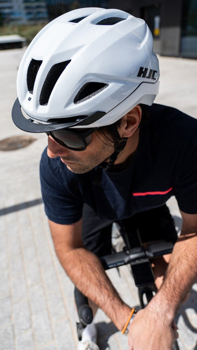 HJC CROSSER White Cycling Helmet, WHITE, Size L