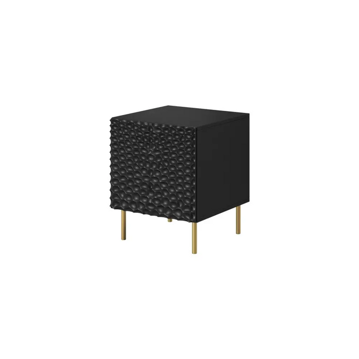HOLE bedside table 2 pcs. 44x40.5x53.5 cm matte black - Bedside tables made of furniture boardSZN-PME<<<Bedside