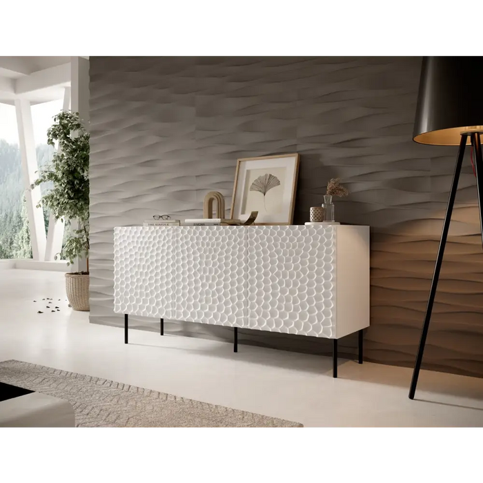 HOLE chest 152x42,5x74,5 cm white matt - Chests of drawers made of furniture boardKOY-ZPM<<<ChestsKOY<<<ActionPL