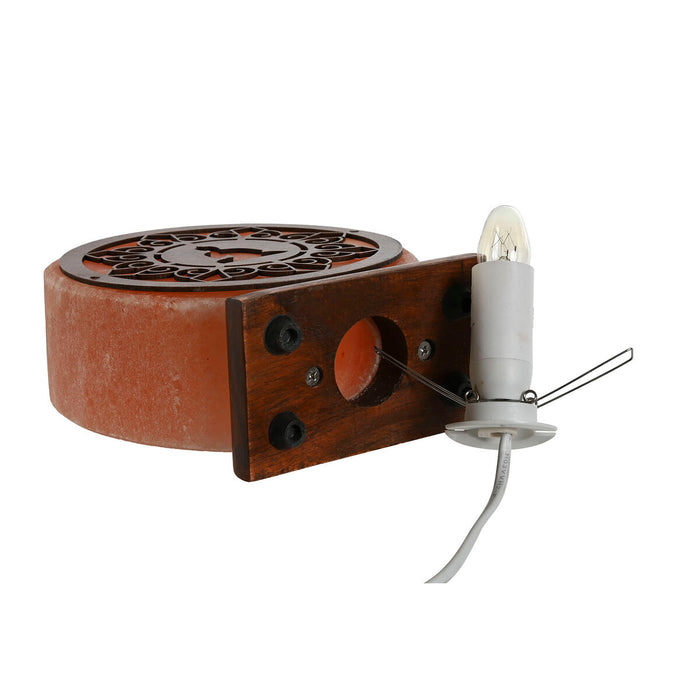 Desk lamp Home ESPRIT Brown Pink Salt Mango wood 15 W 220 V 16 x 7 x 18 cm