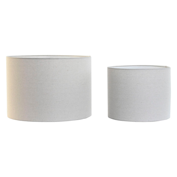 Lamp Shade Home ESPRIT Beige Linen Metal 40 x 40 x 28 cm (2 Units)