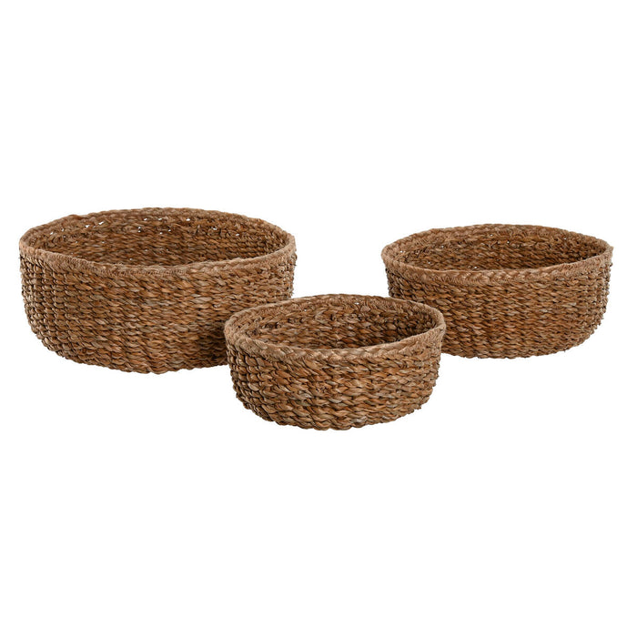 Basket set Home ESPRIT Natural Fibre Boho 30 x 30 x 13 cm