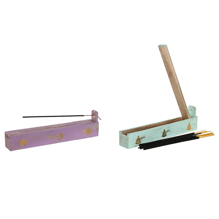 Essential oil burner Home ESPRIT Wood 24 x 4 x 6 cm (12 Pieces) (6 Units)