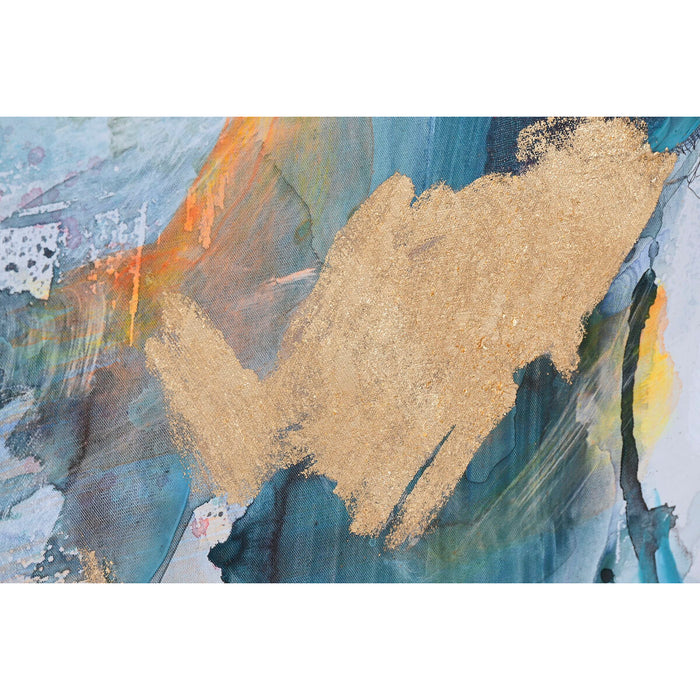 Canvas Home ESPRIT Blue Pink polystyrene Canvas Abstract Modern 94 x 4 x 123,5 cm (2 Units)