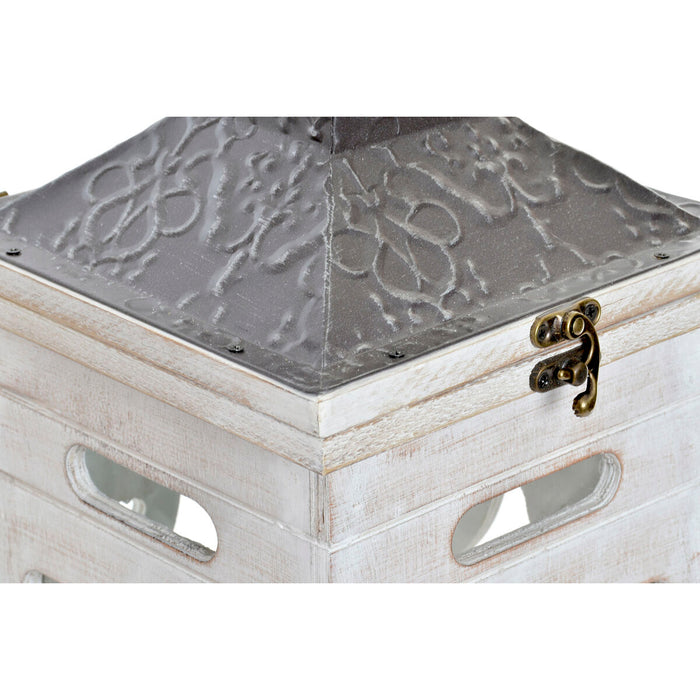 Lantern set Home ESPRIT White Crystal Fir Ethnic Arab 26 x 26 x 66 cm (2 Pieces)