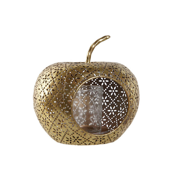 Candleholder Home ESPRIT Golden Metal Crystal 14 x 14 x 13 cm