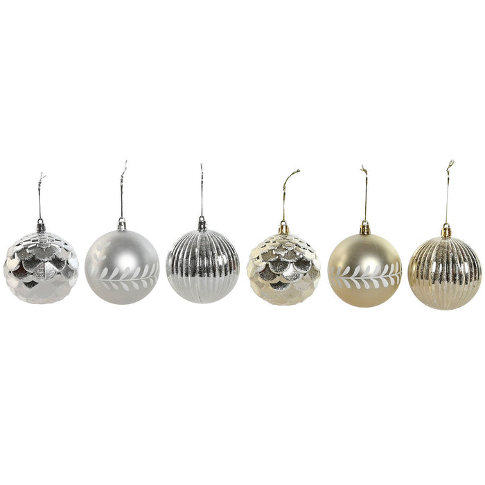 Christmas Baubles Home ESPRIT Golden Silver PVC 16 x 16 x 24 cm (2 Units)