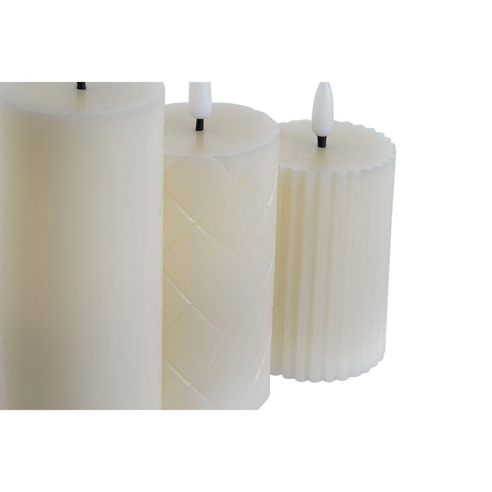 LED Candle Home ESPRIT Beige 5,5 x 5,5 x 13,5 cm (AA)