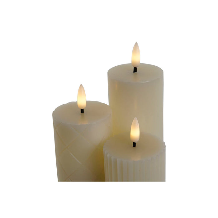 LED Candle Home ESPRIT Beige 5,5 x 5,5 x 13,5 cm (AA)