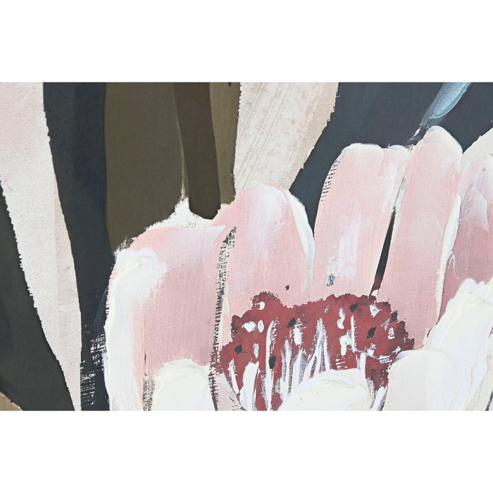 Canvas Home ESPRIT Green Pink Flowers Modern (2 Units)