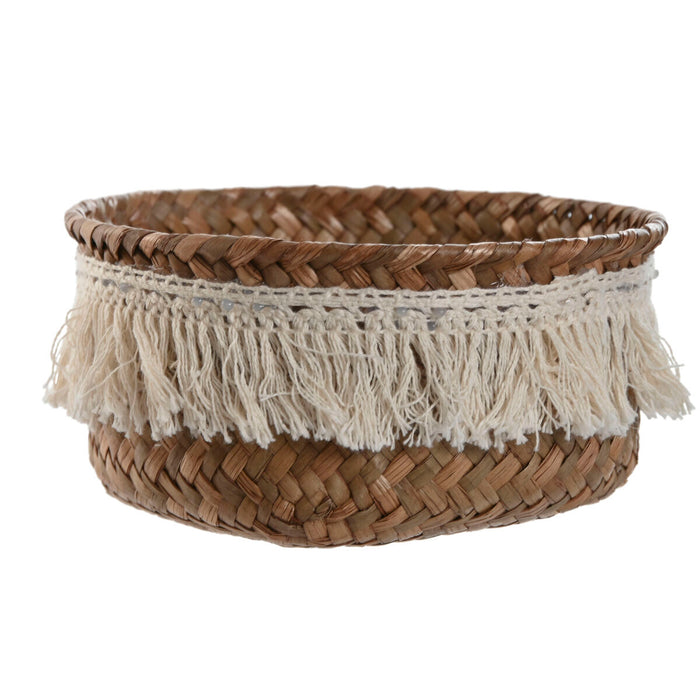 Basket set Home ESPRIT Natural Fibre Boho Worn 16 x 16 x 6 cm