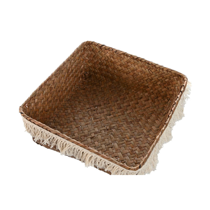 Basket set Home ESPRIT Natural Fibre Boho Worn 26 x 26 x 10 cm
