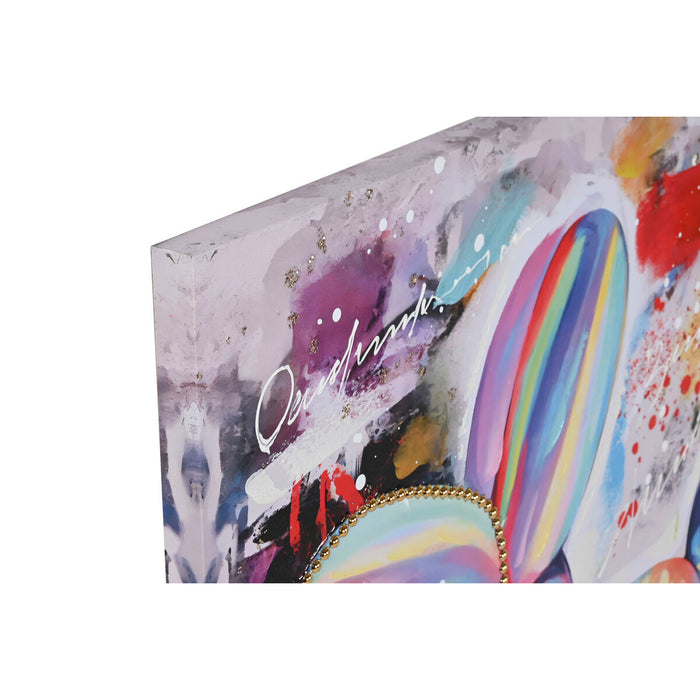 Canvas Home ESPRIT Canvas MDF Wood 80 x 3 x 80 cm