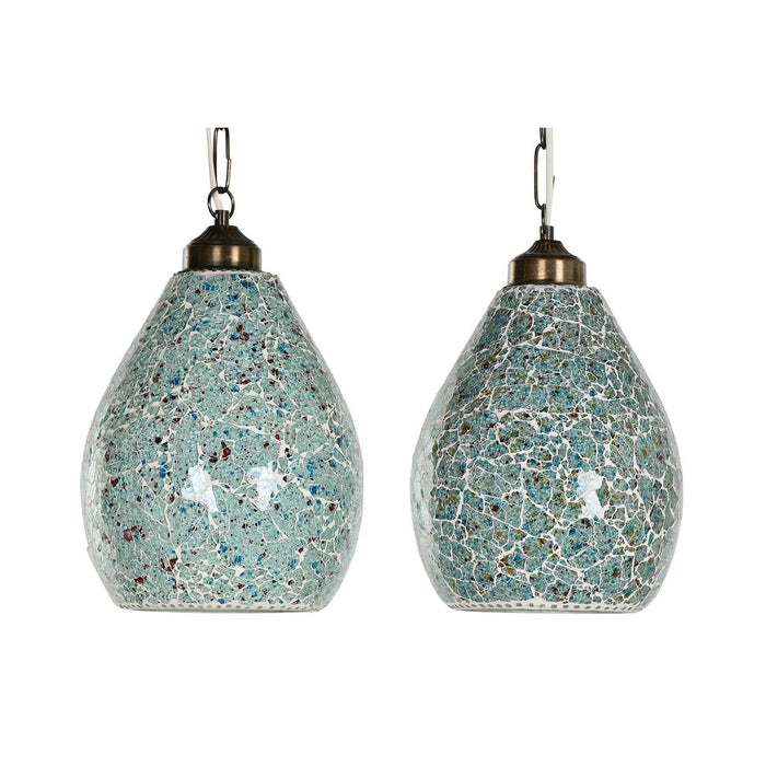 Ceiling Light Home ESPRIT Green Sky blue Metal Crystal 25 W 23 x 23 x 66 cm (2 Units)