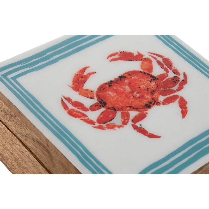 Jewelry box Home ESPRIT Multicolour Mango wood 17,5 x 17,5 x 8 cm (2 Units)