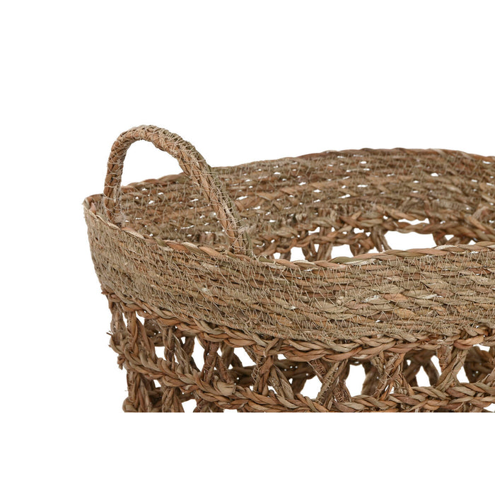 Basket set Home ESPRIT Seagrass Tropical 45 x 35 x 35 cm