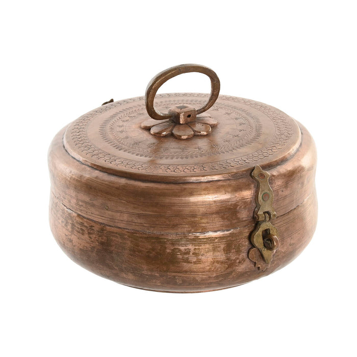 Jewelry box Home ESPRIT Copper Brass 25 x 25 x 10 cm