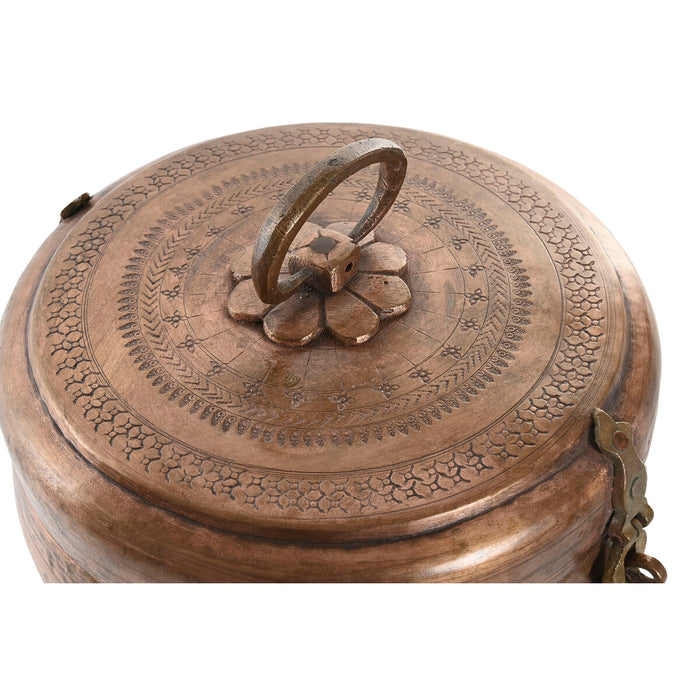 Jewelry box Home ESPRIT Copper Brass 25 x 25 x 10 cm