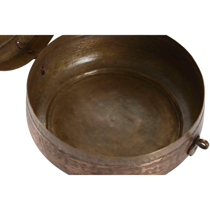 Jewelry box Home ESPRIT Copper Brass 25 x 25 x 10 cm