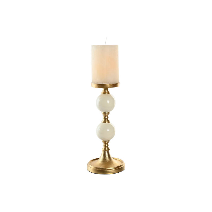 Candle Holder Home ESPRIT White Golden Aluminium Modern 15 x 15 x 33 cm