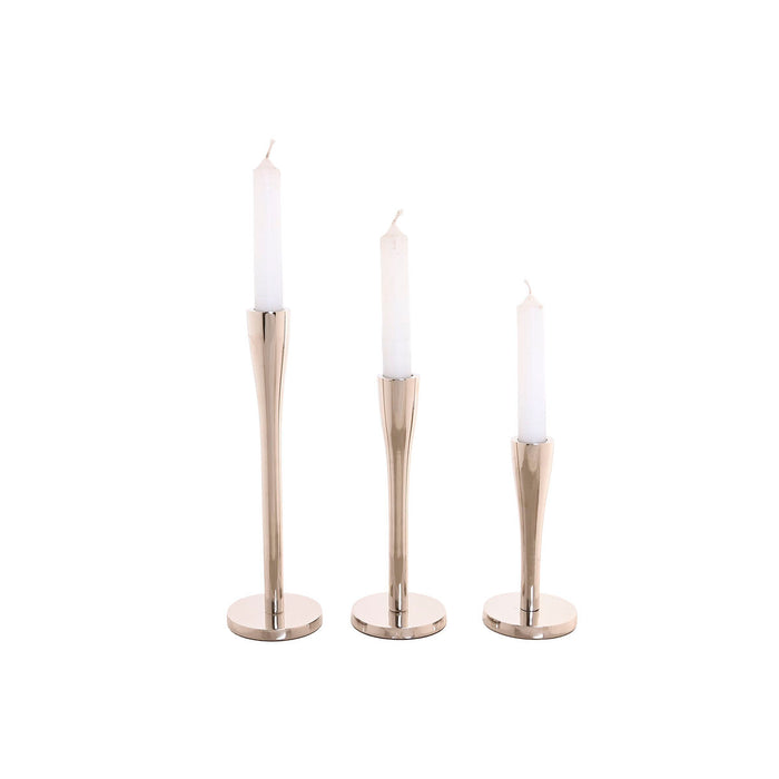 Candle Holder Home ESPRIT Silver Aluminium Modern 7,5 x 7,5 x 25 cm