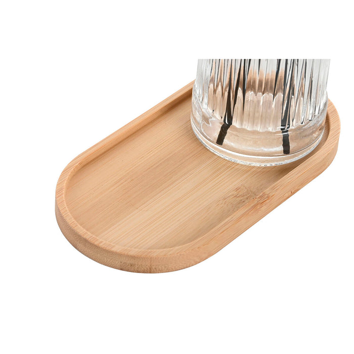 Bath Set Home ESPRIT Black Transparent Bamboo Crystal Modern 3 Pieces