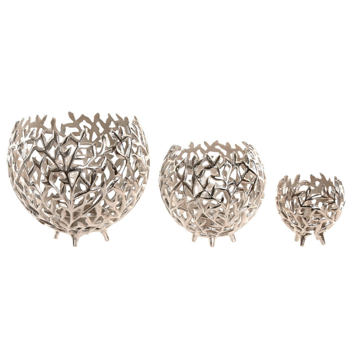 Candleholder Home ESPRIT Silver Aluminium 20 x 20 x 18 cm