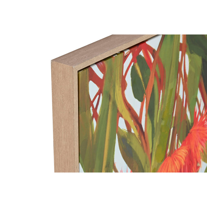 Canvas Home ESPRIT Yellow Blue Flowers Shabby Chic 100 x 4 x 100 cm (2 Units)