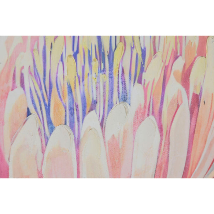 Canvas Home ESPRIT Green Pink Flowers Shabby Chic 75 x 4 x 100 cm (2 Units)