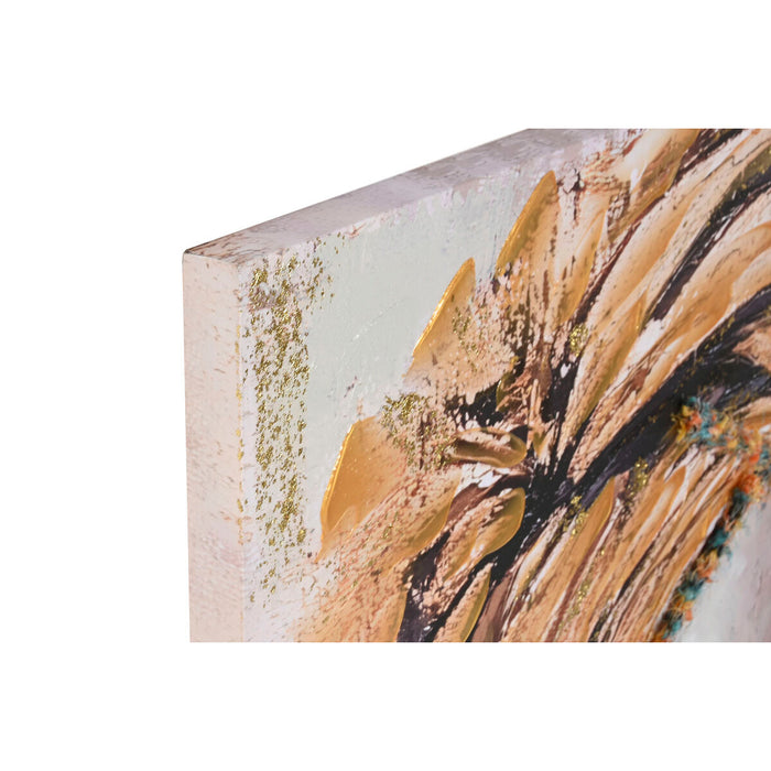 Canvas Home ESPRIT Brown Golden Colonial African Woman 90 x 3 x 120 cm (2 Units)