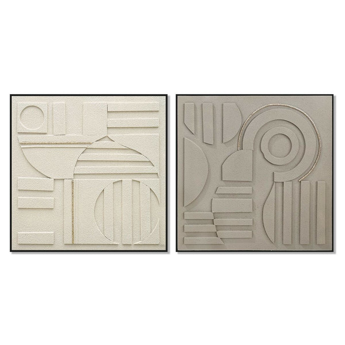 Canvas Home ESPRIT Brown Beige Modern Urban 102 x 4,5 x 102 cm (2 Units)