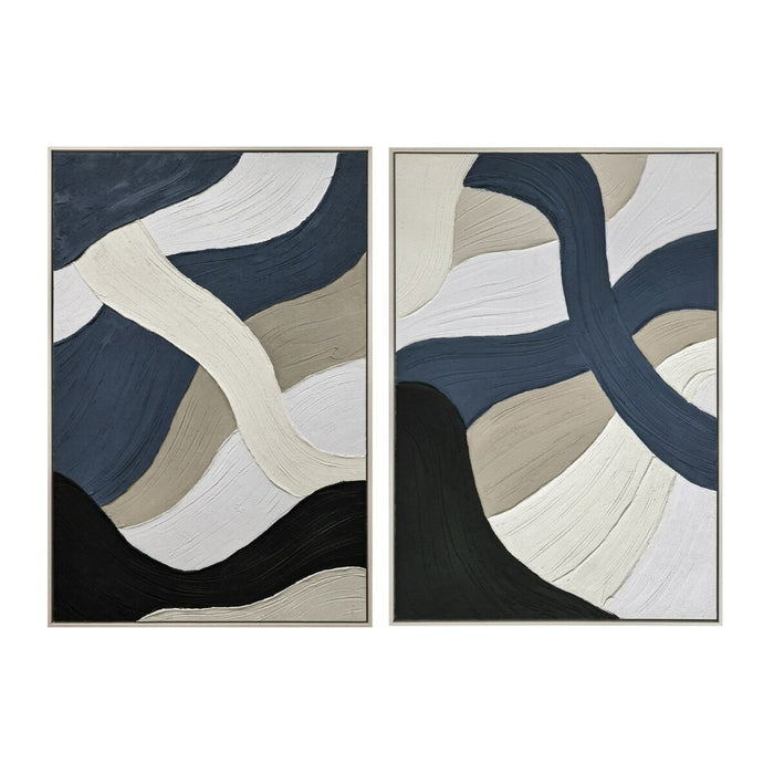 Canvas Home ESPRIT Blue White Modern Urban (2 Units)