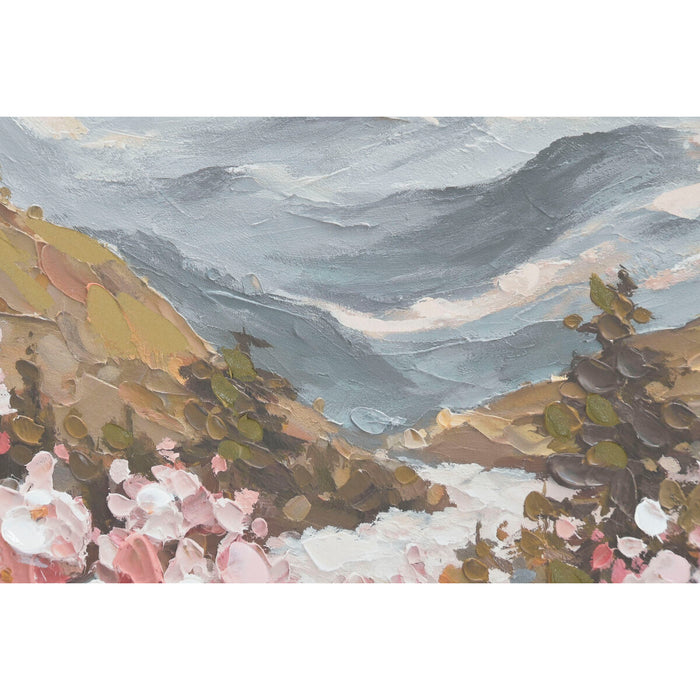Canvas Home ESPRIT White Pink Moutain 80 x 3,5 x 80 cm (2 Units)