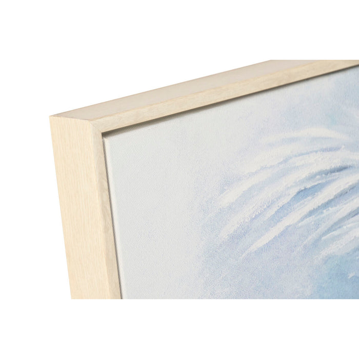 Canvas Home ESPRIT Blue White Palms Tropical 82,5 x 3,5 x 122,5 cm (2 Units)