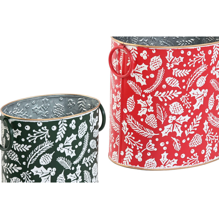 Christmas Decorations Set Home ESPRIT Red Green Christmas 28,5 x 19,5 x 24 cm (3 Pieces) (2 Units)