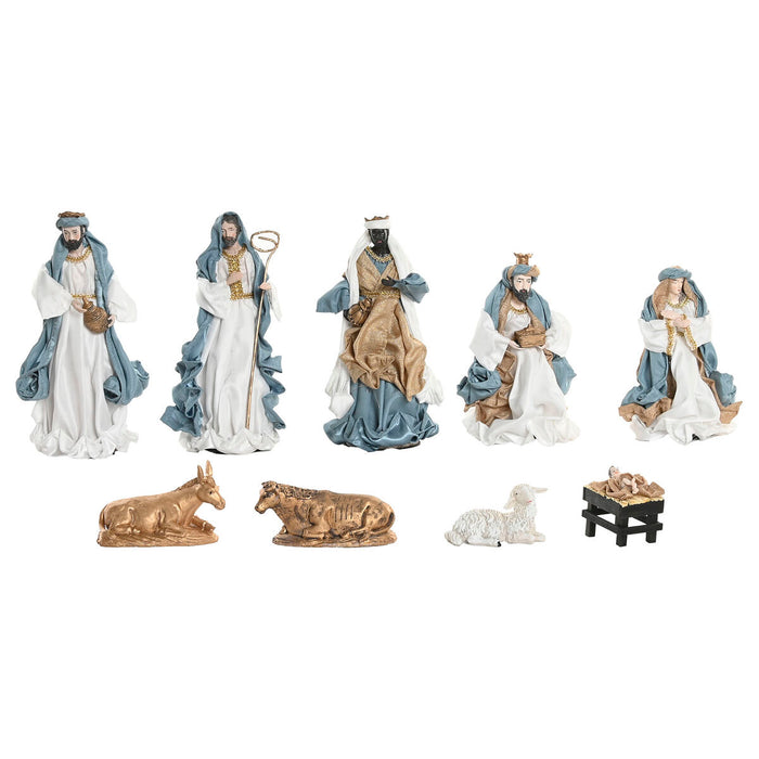 Christmas nativity set Home ESPRIT Blue White 20 x 15 x 30 cm (9 Pieces)