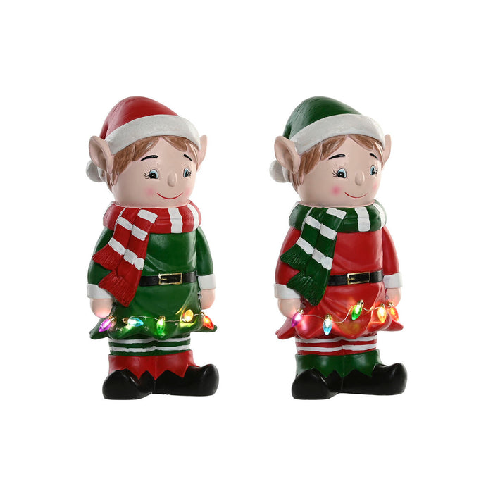 Christmas bauble Home ESPRIT Multicolour Elf 15 X 13 X 32 cm (2 Units)