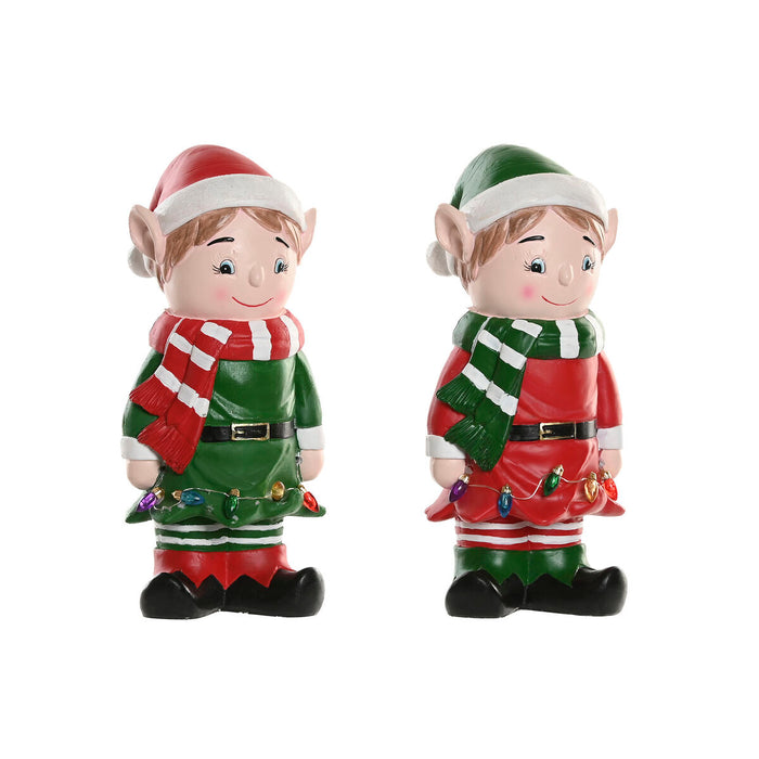 Christmas bauble Home ESPRIT Multicolour Elf 15 X 13 X 32 cm (2 Units)