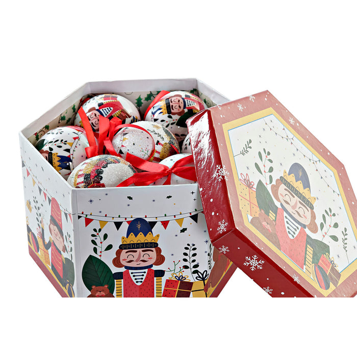 Christmas Baubles Home ESPRIT White Red PVC Bear Nutcracker (14 Pieces)