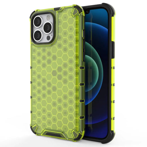 Honeycomb Case armor cover with TPU Bumper for iPhone 13 Pro Max green - Cell phone cases and covers<<<HurtelXML