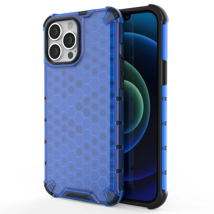 Honeycomb Case armor cover with TPU Bumper for iPhone 13 Pro Max blue - Cell phone cases and covers<<<HurtelXML