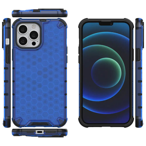 Honeycomb Case armor cover with TPU Bumper for iPhone 13 Pro Max blue - Cell phone cases and covers<<<HurtelXML
