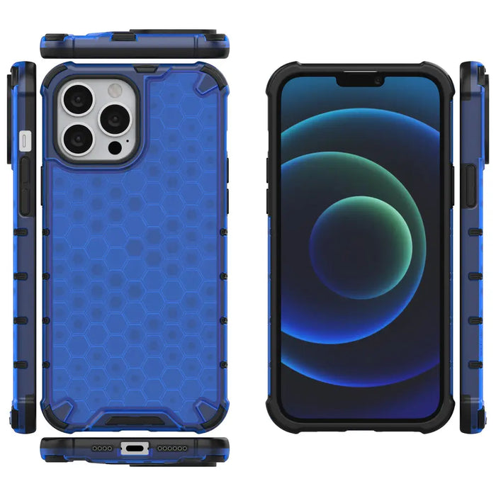 Honeycomb Case armor cover with TPU Bumper for iPhone 13 Pro Max blue - Cell phone cases and covers<<<HurtelXML