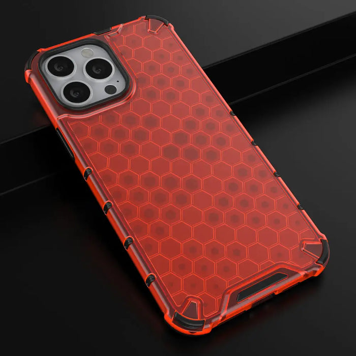 Honeycomb Case armor cover with TPU Bumper for iPhone 13 Pro Max red - Cell phone cases and covers<<<HurtelXML