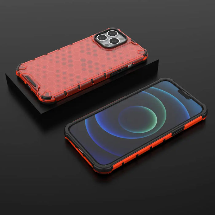 Honeycomb Case armor cover with TPU Bumper for iPhone 13 Pro Max red - Cell phone cases and covers<<<HurtelXML