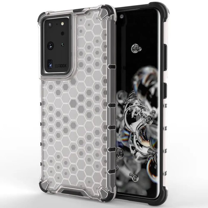 Honeycomb case armored cover with a gel frame for Samsung Galaxy S22 Ultra transparent - Cell phone cases