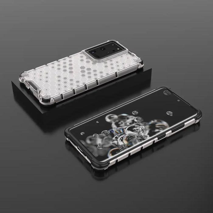 Honeycomb case armored cover with a gel frame for Samsung Galaxy S22 Ultra transparent - Cell phone cases