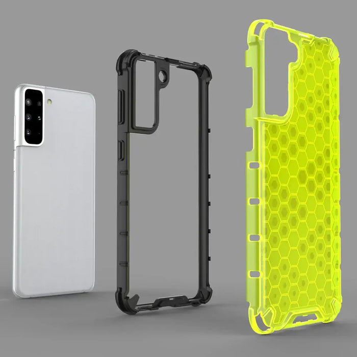 Honeycomb case armored cover with a gel frame for Samsung Galaxy S22 transparent - Cell phone cases